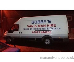 Bobbys removals and man and van service local Staffordshire,Cheshire