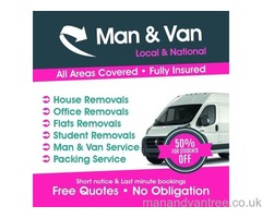 Last Minute Man & Van Hire £20P/H Removals & Courier Services Birmingham