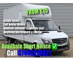 Available Cover Everywhere Man And Van Service Large Van with Tail lift Glasgow