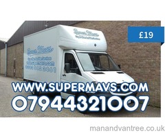 Cheap Man And Big Luton Box Van Moving Home Removal With a Hire Transport Courier Haulage Pallet