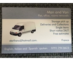 Man and van FULHAM BATTERSEA PUTNEY CLAPHAM BRIXTON CHELSEA KENSINGTON WIMBLEDON BARNES EARLS COURT