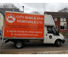 Cheap Man and Van Removals in Coventry - Prices Starting at Just £20!!