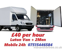 House Removals, Man and Van, Cheapest Removals, Luton van and man £40 per hour