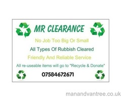 MR CLEARANCE Bristol rubbish clearance / rubbish services / house clearances / garden services