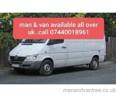 Man and van delivery and removals services 24/7 at low rates