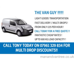 THE VAN GUY IN SOUTH LONDON !!! - CHEAP MAN WITH VAN HIRE FROM £25 PER HOUR!! WHATSAPP / TEXT / CALL