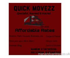 Quick Movezz Removal Service. Fully insured Fully equipped