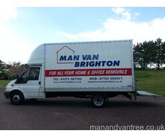 Man and van Removals Brighton using large Luton van with tail lift