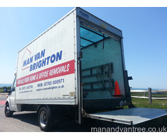 Man and Van Removals Brighton Area Using a Large Luton Van with a tail lift