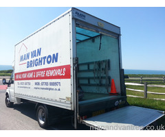 Man And Van Removals Brighton using large Luton Van with a tail lift. 1-3 man teams.