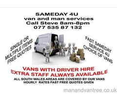 Van and man Bridgend sameday4u service